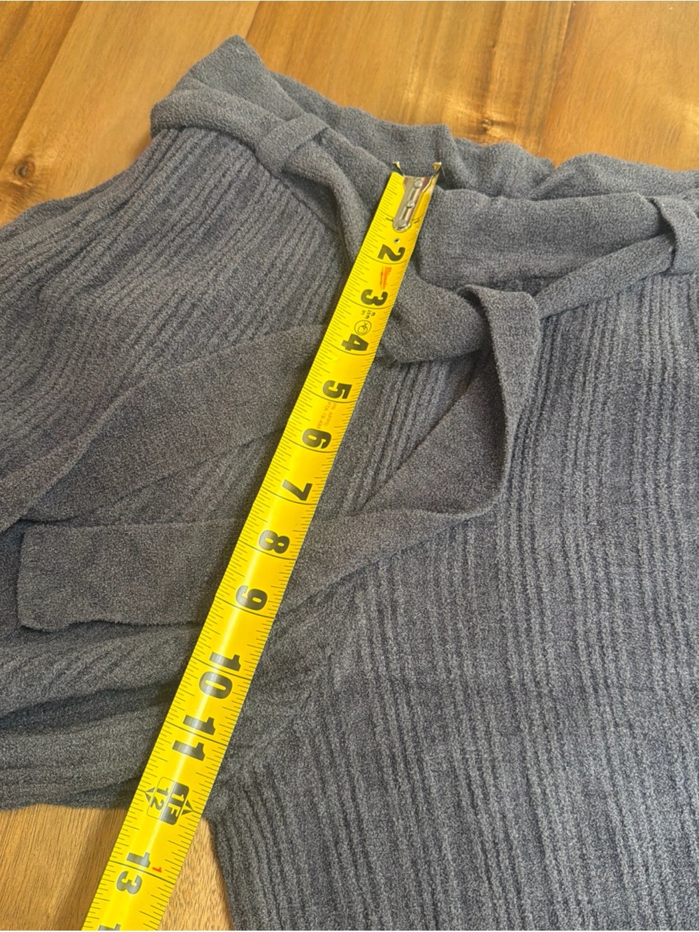 Barefoot Dreams Ribbed Lounge Pants Dark Gray Belted Small CozyChic Ultra Lite - Picture 7 of 9